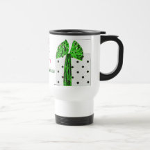 Paquets verts et rouges de fantaisie de Noël d'arc Mugs