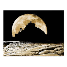 Par la lumière de la lune de sépia cartes postales