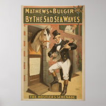 Par les vagues tristes de mer affiches