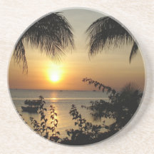 Paradis tropical de plage dessous de verre