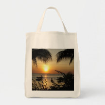 Paradis tropical de plage sacs de toile