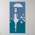 parapluie bleu poster