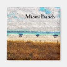 Parapluies de Miami Beach Aimants Pour Réfrigérateur