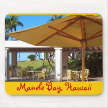 Parapluies ensoleillés à la baie de Manele, Hawaï Tapis De Souris