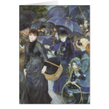 Parapluies par Renoir, art vintage d'impressionism Cartes De Vœux