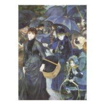 Parapluies par Renoir, art vintage d'impressionism Invitations Personnalisées