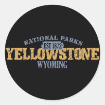 Parc national de Yellowstone en parc national Adhésif Rond