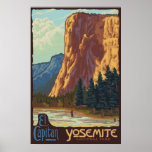 Parc national de Yosemite, CA - affiche d'EL Capit