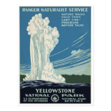 Parc national vieux 1938 fidèle de Yellowstone Cartes Postales