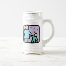 Parent et enfant tasses à café