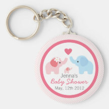 Parents et baby shower d'éléphant porte-clé