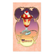 Parfait de crème glacée de framboise carte de visite
