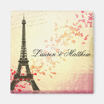 Paris dans l'amour - Tour Eiffel Aimants Pour Réfrigérateur