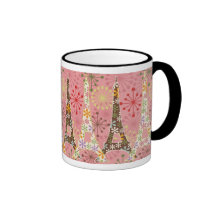 Paris de scintillement dans la tasse rose