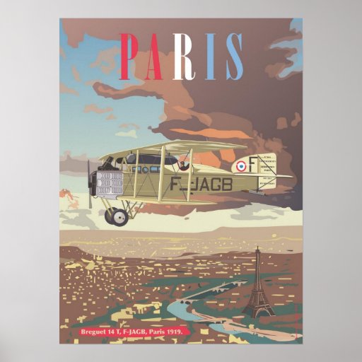 Paris et avion de ligne française posters
