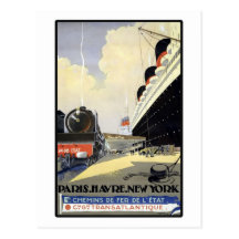 Paris Le Havre New York Carte Postale