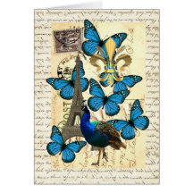 Paris, paon et papillons cartes