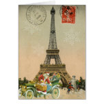 Paris Père Noël et carte de Noël de bonhomme de ne