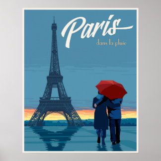 Paris sous la pluie affiches