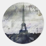Paris texturisé en lavande autocollant rond