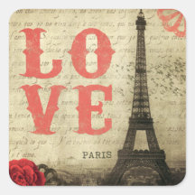 Paris vintage autocollants carrés
