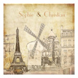 Paris vintage, invitations de mariage de destinati
