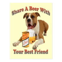 Partagez une bière avec le boxeur carte postale