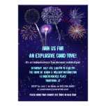 Partie 4 juillet de feux d'artifice de ciel noctur invitations personnalisées