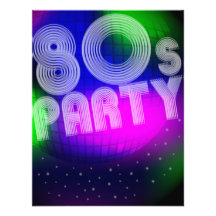 partie 80s carton d'invitation