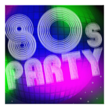 partie 80s invitation personnalisable