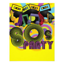 partie 80s invitations personnalisables