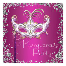 Partie argentée élégante de mascarade de roses ind faire-part