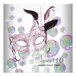 Partie blanche de mascarade de sweet sixteen de bu invitation