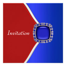 Partie blanche et bleue rouge patriotique invitations
