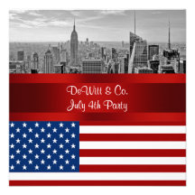 Partie bleue blanche rouge de drapeau des Etats-Un Invitations Personnalisables