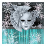 Partie bleue turquoise de mascarade du pays des me invitation