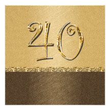 partie brune élégante de crème quarantième invitations personnalisées