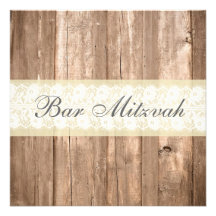 Partie crème rustique chic minable de Mitzvah de b Faire-part Personnalisables