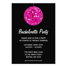 Partie de Bachelorette de boule de disco de roses  Invitations Personnalisées