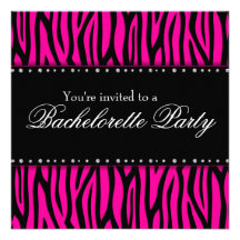 Partie de Bachelorette de diamants de zèbre de ros Invitations
