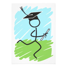 Partie de diplômé de coureur d'obtention du diplôm invitations personnalisées