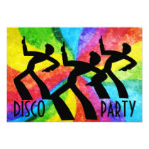 Partie de disco - remous de personnes et d'arc-en- invitations
