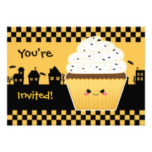 Partie de Halloween de petit gâteau de Kawaii Cartons D'invitation Personnalisés