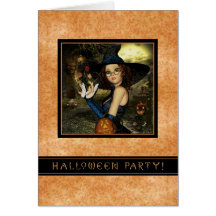 Partie de Halloween - invitation mignon de feuille Carte