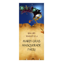 PARTIE de MASCARADE de MARDI GRAS, bleu pourpre Invitations
