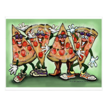 Partie de pizza cartes postales