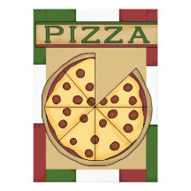 Partie de pizza invitations personnalisables