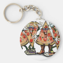 Partie de pizza porte-clefs