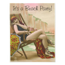Partie de plage cartons d'invitation