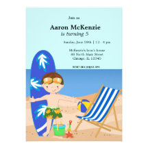 Partie de plage cartons d'invitation personnalisés